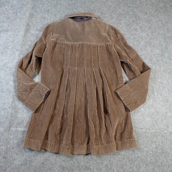 J. Jill Jacket Womens Extra Small Corduroy Pleat Back Brown Long Casual Button - Picture 5 of 9